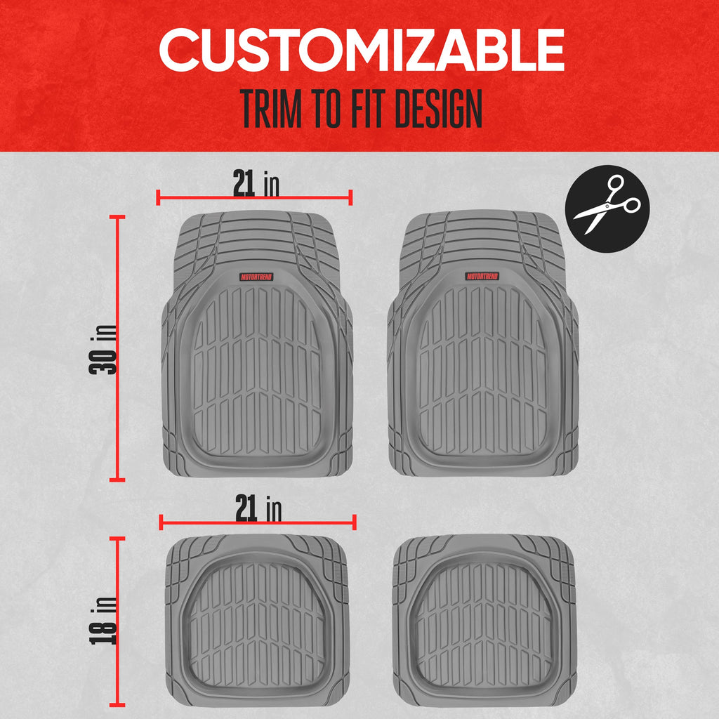 MotorTrend 4-Piece FlexTough Tortoise Front Floor Mats and Rear Floor Mats