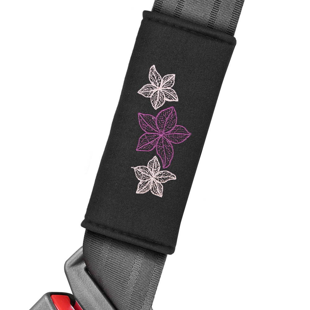 BDK 12-piece Hawaiian Flowers Front Seat Covers, Rear Seat Covers, Seat Belt Pads, and Steering Wheel Cover (Fits 14.5" - 15.5")