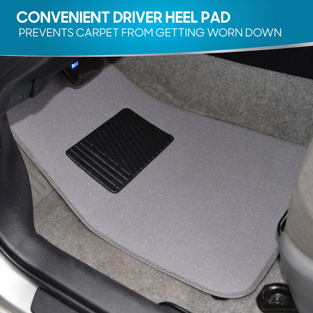 BDK 4-Piece Premium Carpet Non-Slip Heel Pad Front Floor Mats and Rear Floor Mats