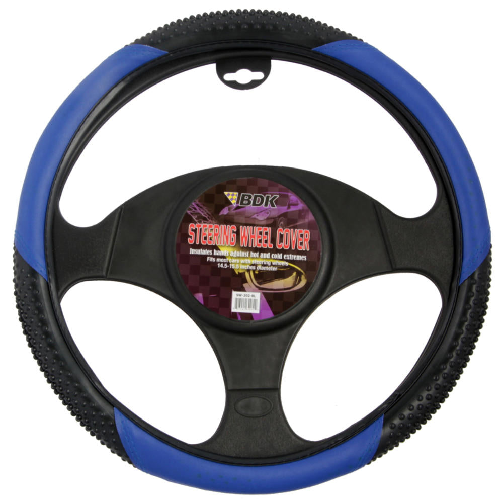 BDK Ergonomic Sport Massage Grip Steering Wheel Cover (Fits 14.5" - 15.5")