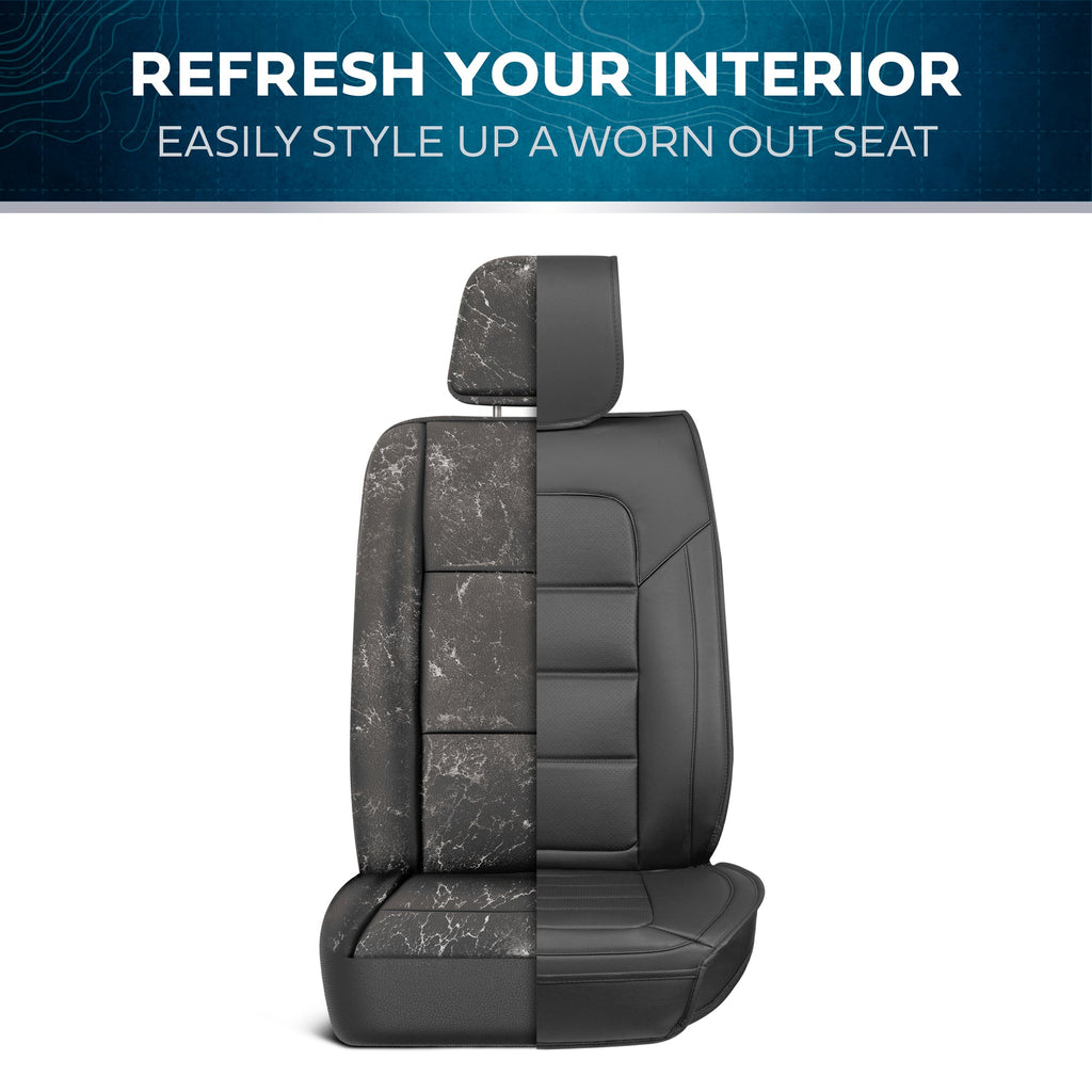MotorBox 2-Pack Classic Edition Premium Faux Leather Perforated Cushion Front Seat Covers