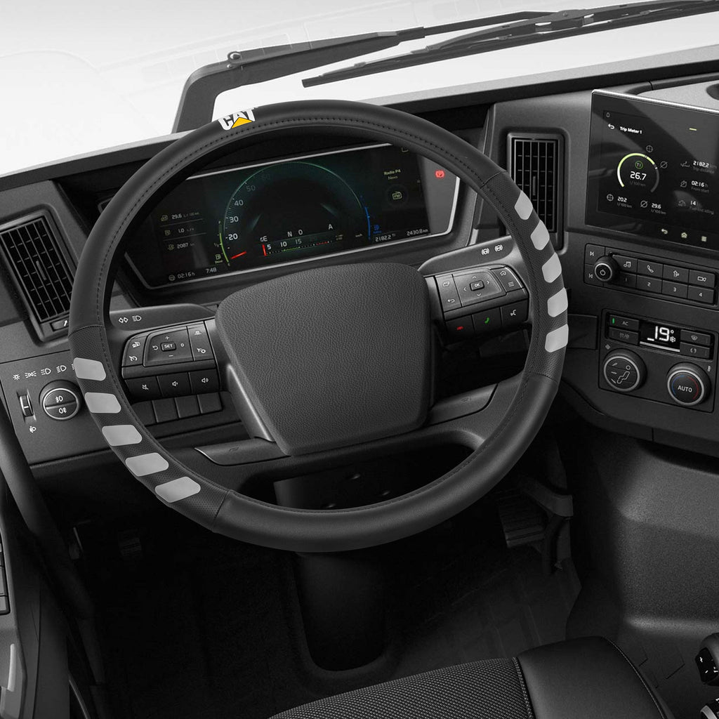 CAT UltraSport Faux Leather Steering Wheel Cover for RVs, Semi-Trucks, Trucks, and Big Rigs XL (Fits 17.5" - 18")
