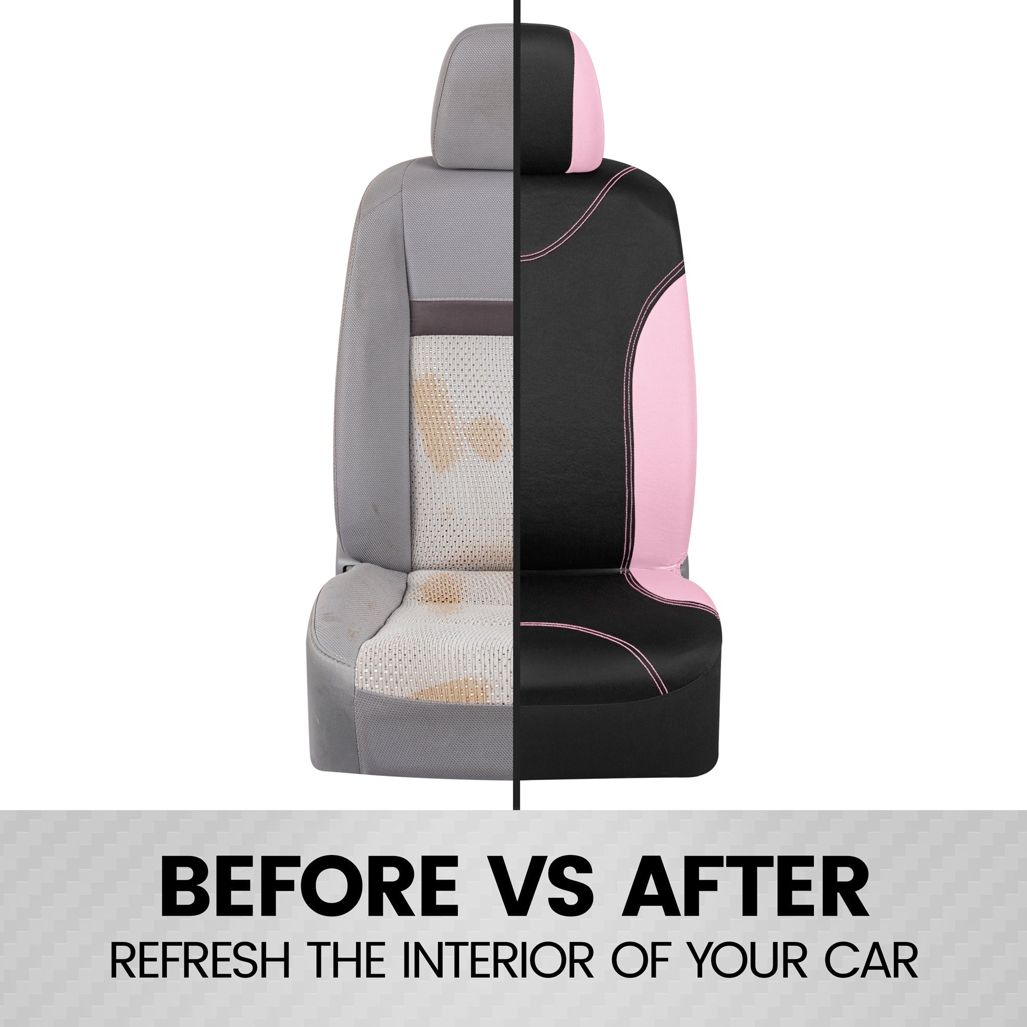 BDK 9-Piece UltraSleek Two-Tone Front Seat Covers and Rear Seat Covers