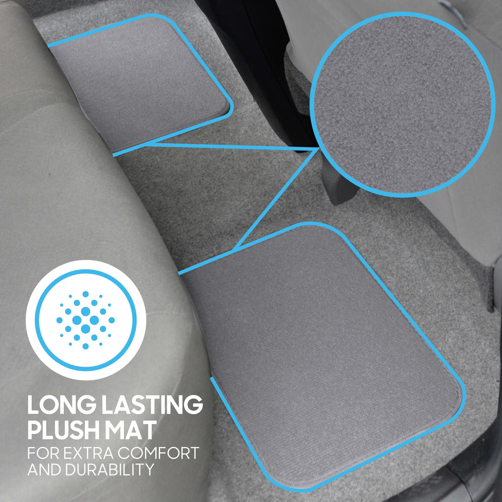 BDK 4-Piece Premium Carpet Non-Slip Heel Pad Front Floor Mats and Rear Floor Mats