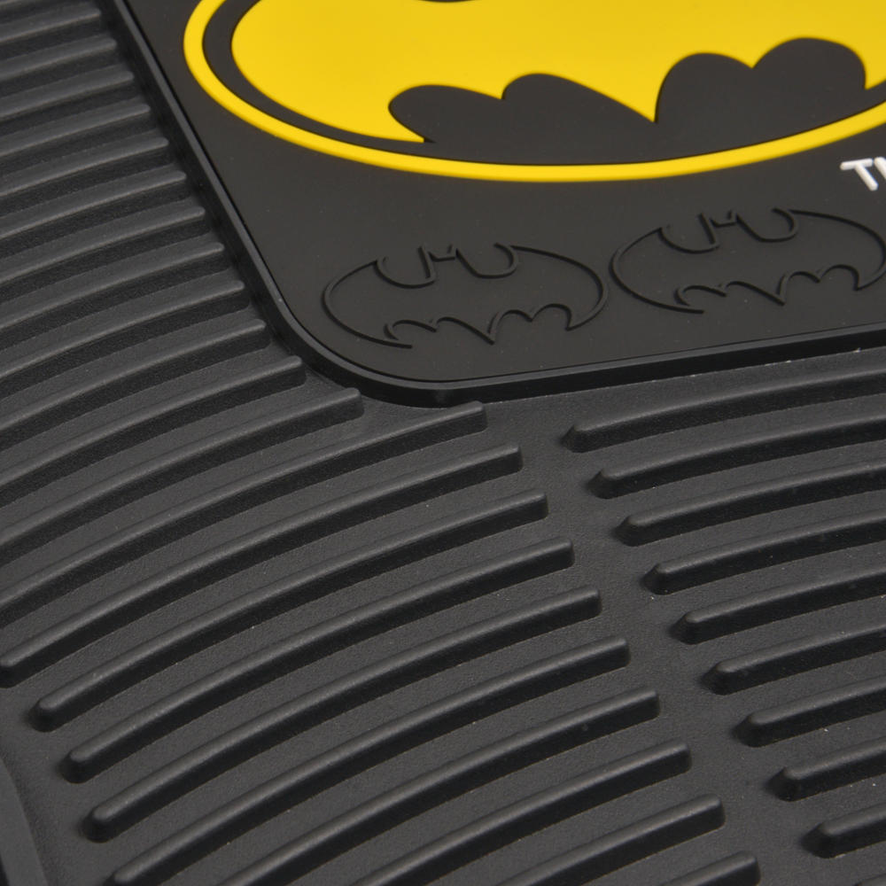 BDK Armored Super Hero Car Floor Mats - Officially Licensed DC Comics - All Weather Heavy Duty Auto Interior Liners for Car Truck Van SUV (Multiple Styles)