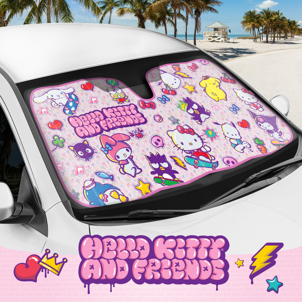 Carbella Sanrio Hello Kitty and Friends Front Windshield Sunshade (58" x 28")