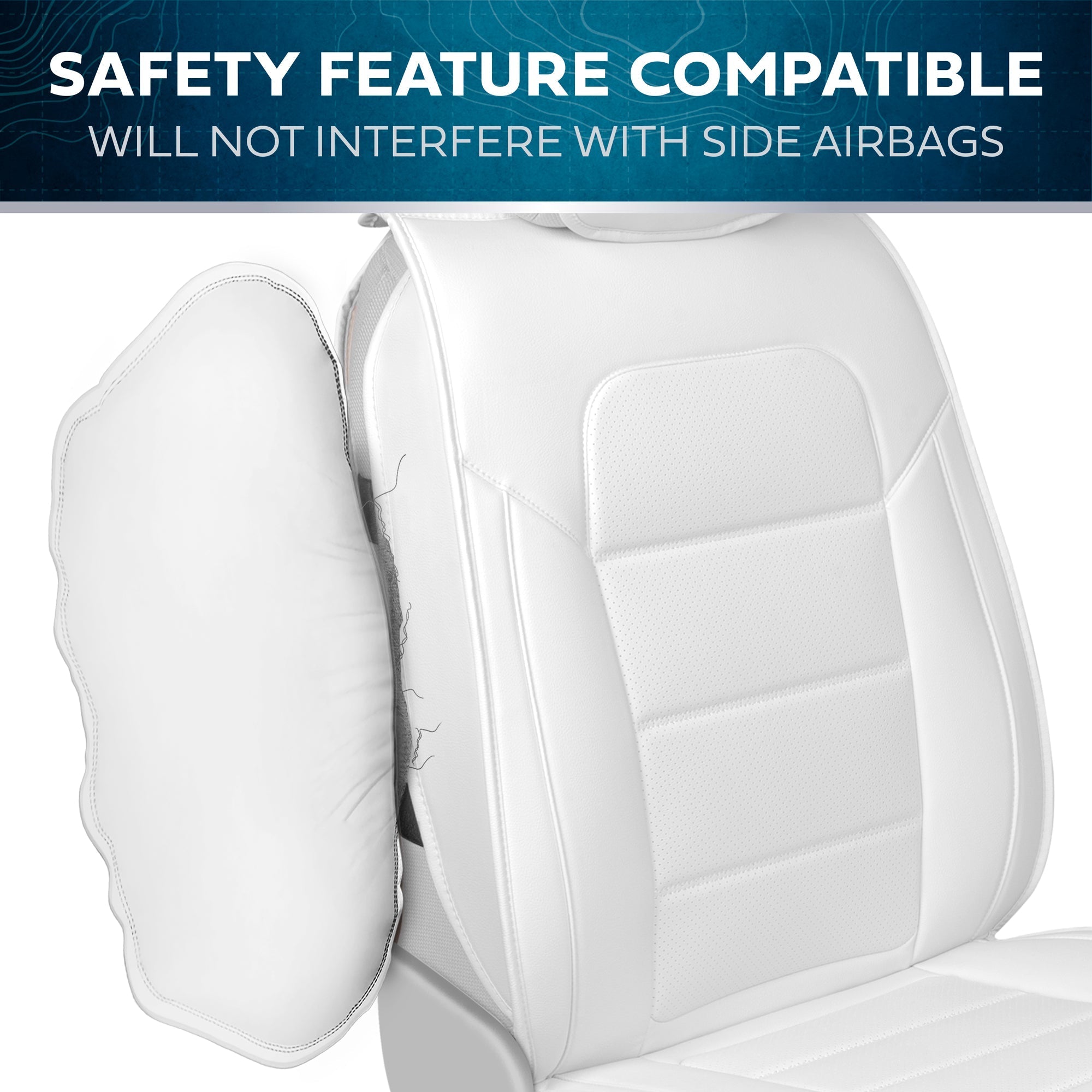MotorBox 2-Pack Classic Edition Premium Faux Leather Perforated Cushion Front Seat Covers