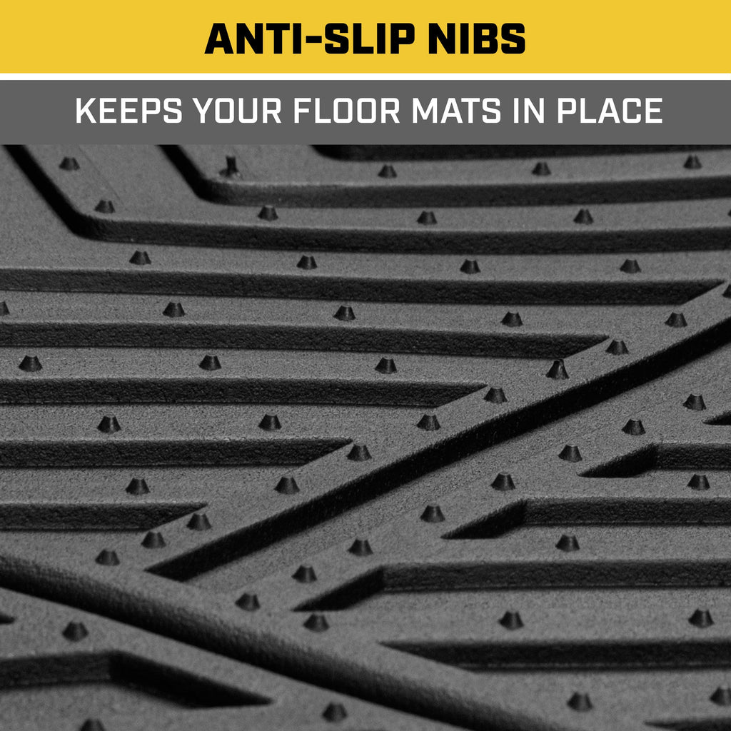 CAT 4-Piece Detachable Carpet Deep Dish Front Floor Mats and Rear Floor Mats - Heavy Duty, All Weather, Trim to Fit