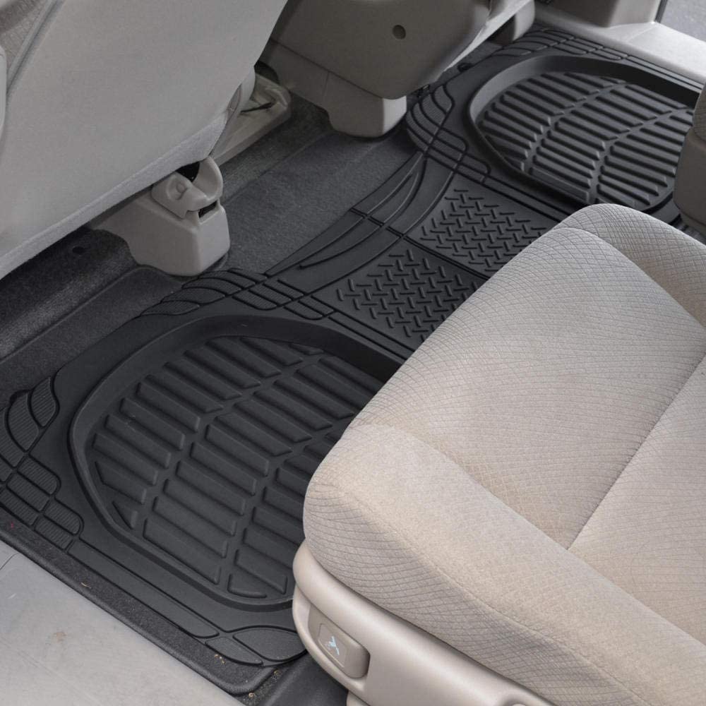 MotorTrend PRO920 Deep Dish Rear Floor Mats - Heavy Duty, All Weather, Trim to Fit