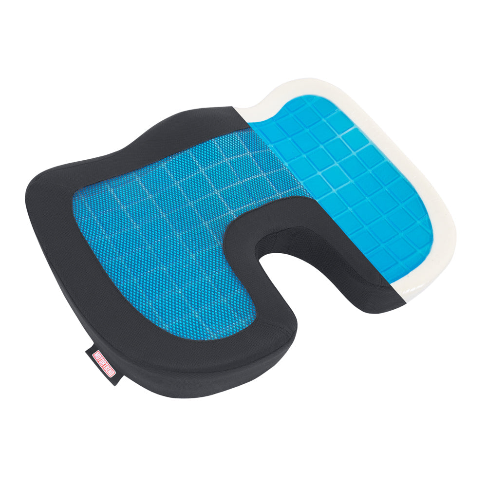 Motor Trend Cooling Car Lumbar Support Cushion - Made with Memory Foam for Maximum Coccyx Comfort & Back Tailbone Pain Relief, Ideal for Car and Office Chairs (MTCG-100)
