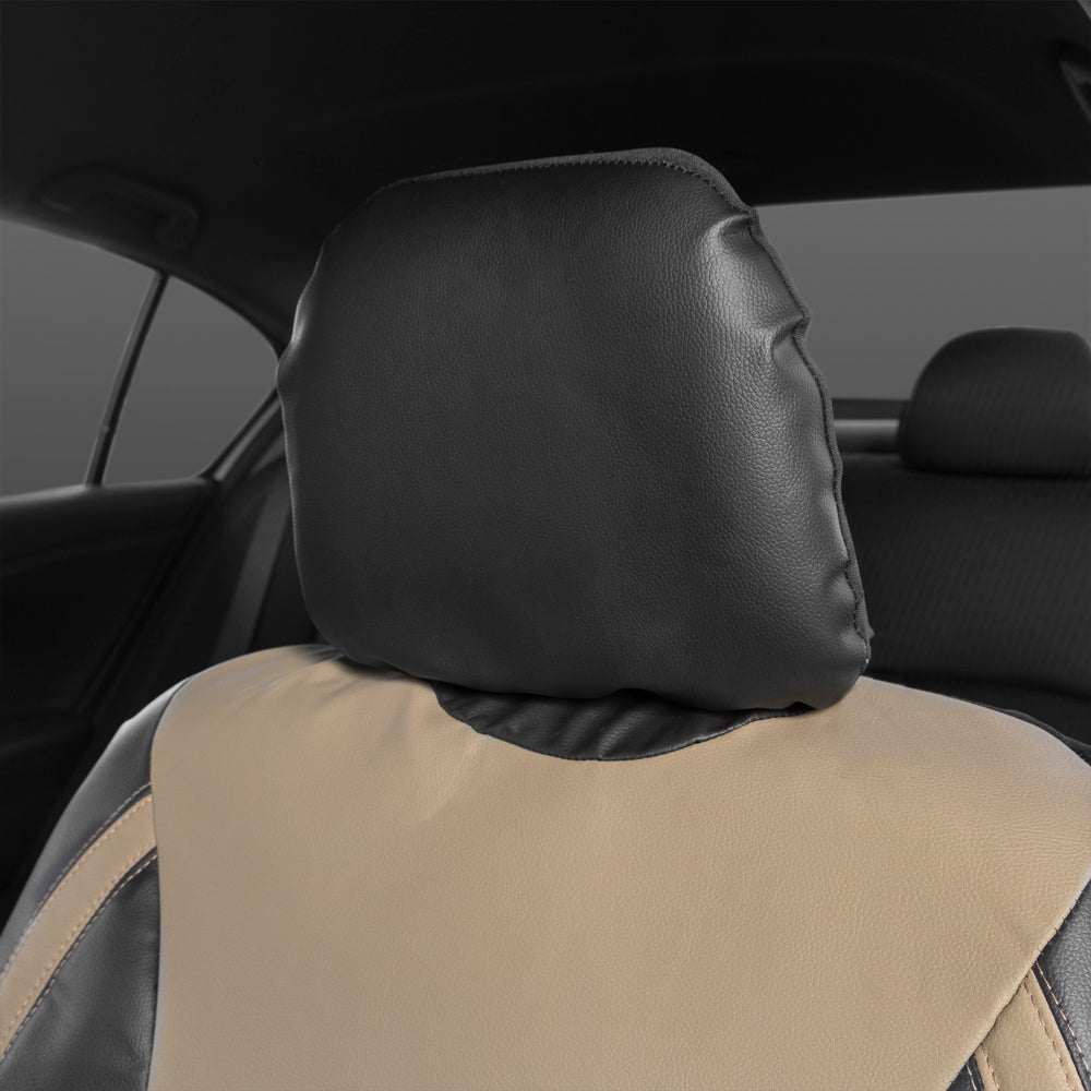 MotorTrend 2-Pack Premium Faux Leather Two-Tone Front Seat Covers