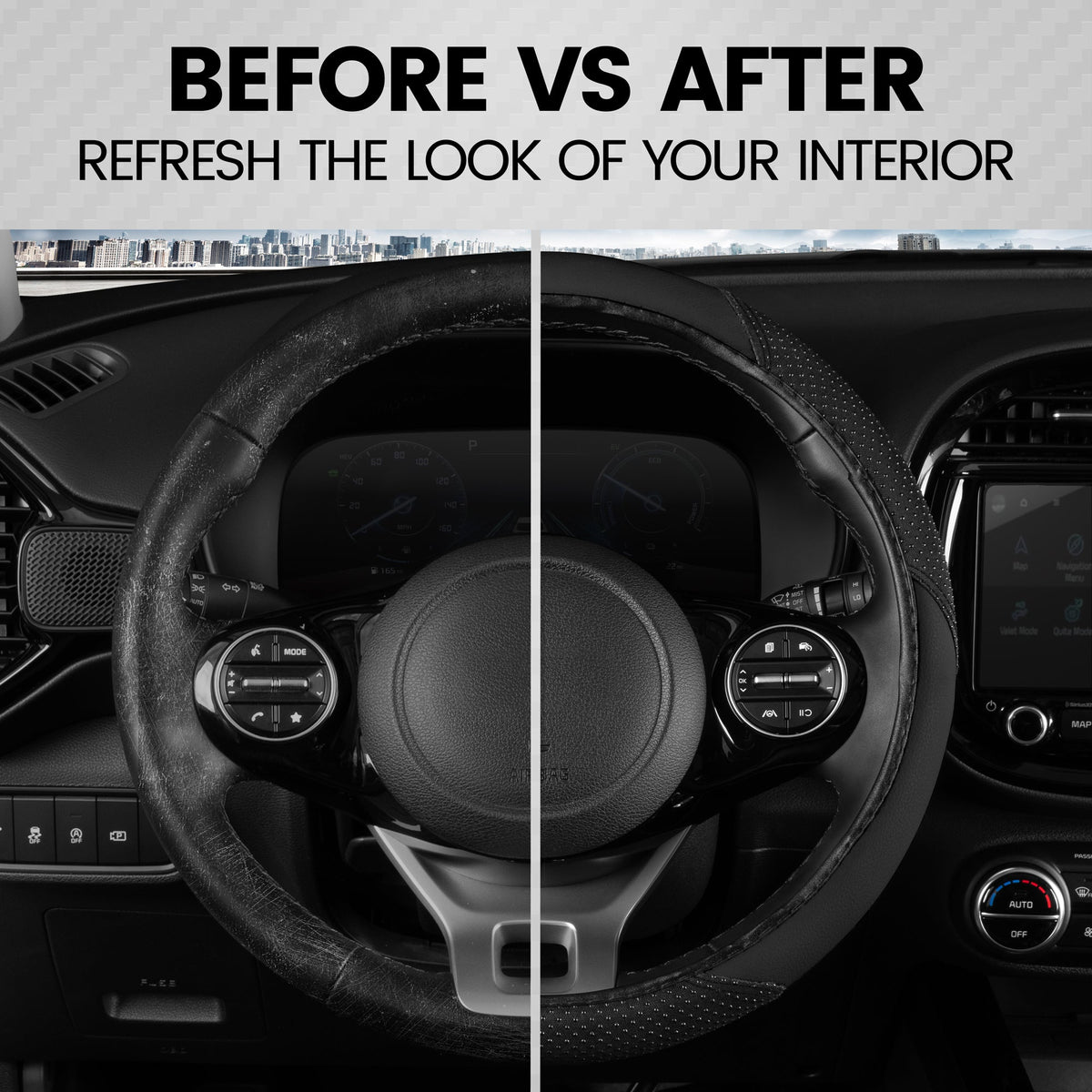 BDK SootheGrip MassageTouch Steering Wheel Cover (Fits 14.5" - 15.5")
