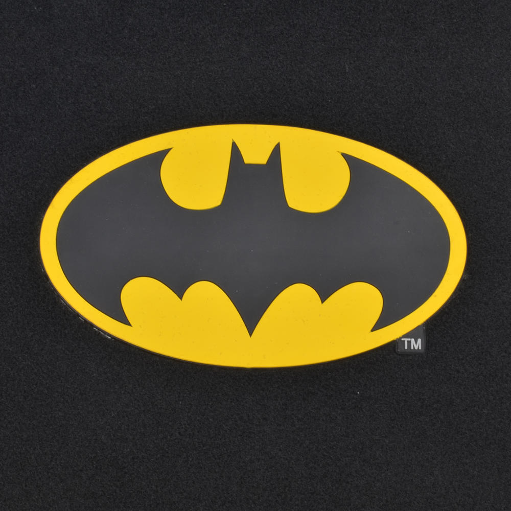 Batman Logo 4-Piece Car Floor Mats - Front & Rear Set (Officially Licensed DC Comics)