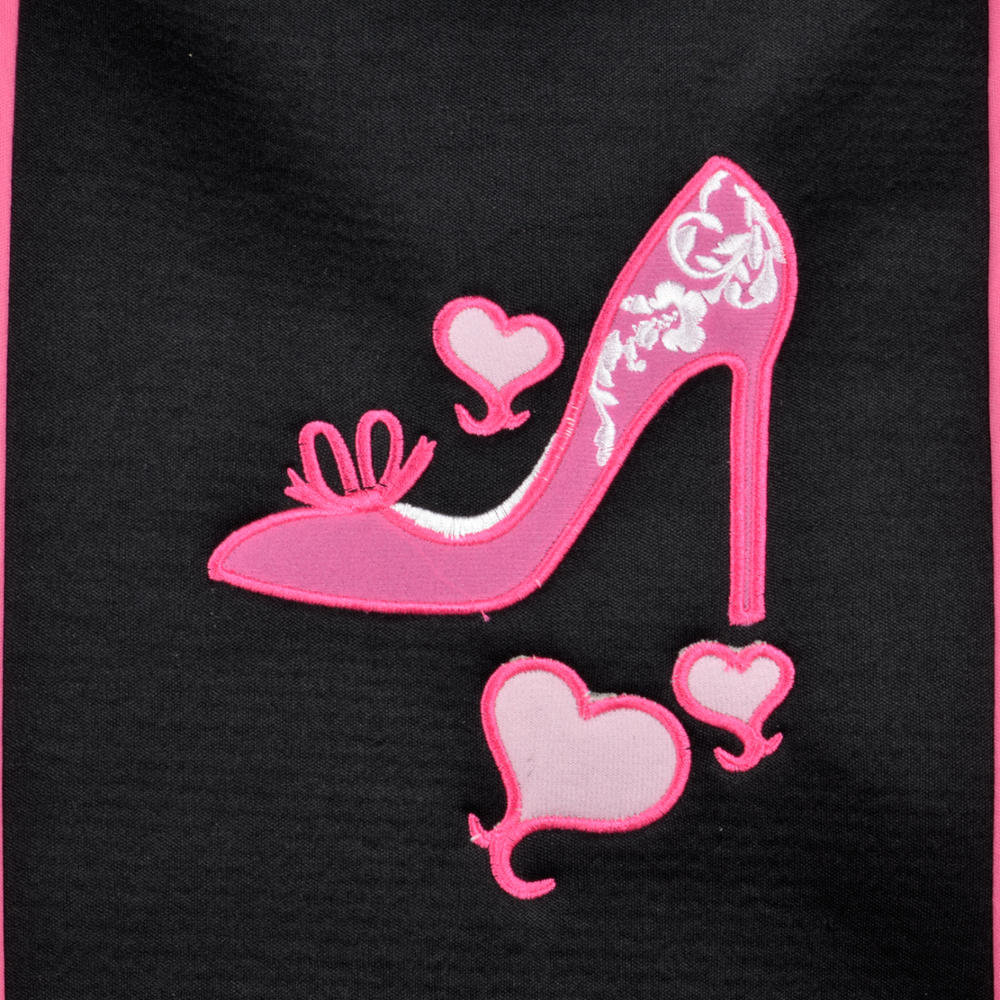 BDK 12-Piece Hot Pink Heels Front Seat Covers, Rear Seat Covers, Seat Belt Pads, and Steering Wheel Cover (Fits 14.5" - 15.5")