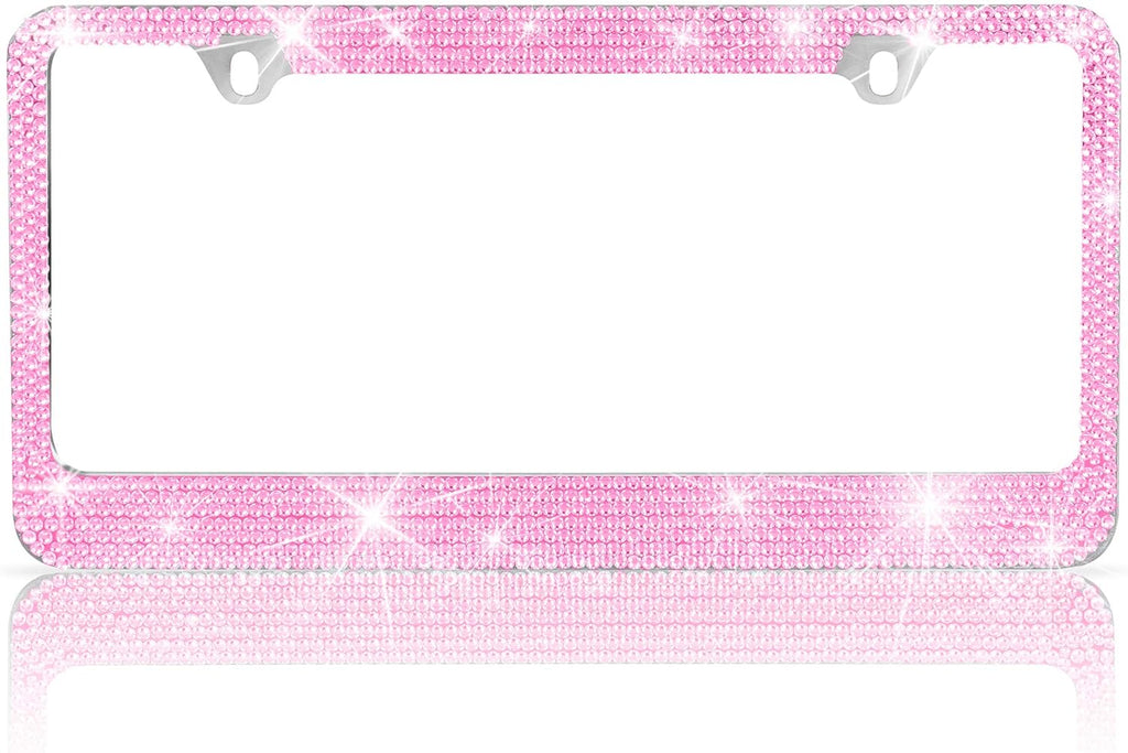 BDK Heavy Duty Rust-Proof Stainless-Steel Metal Plated License Plate Frame Universal Size for Car Truck SUV