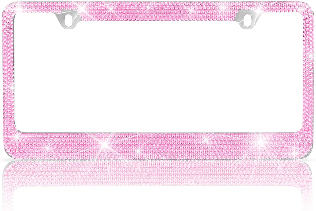 BDK Heavy Duty Rust-Proof Stainless-Steel Metal Plated License Plate Frame Universal Size for Car Truck SUV
