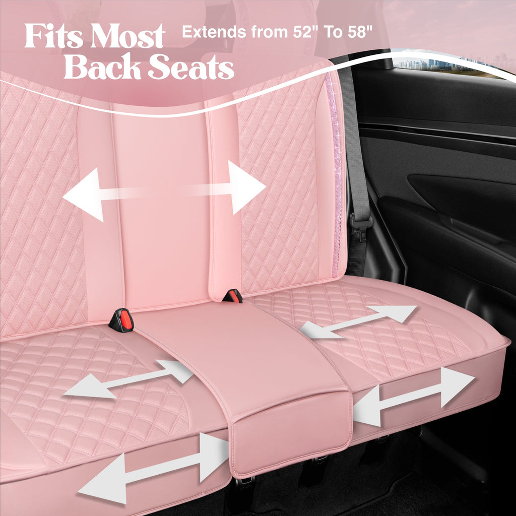 Carbella 7-Piece BlingStitch Rear Seat Covers - Pink