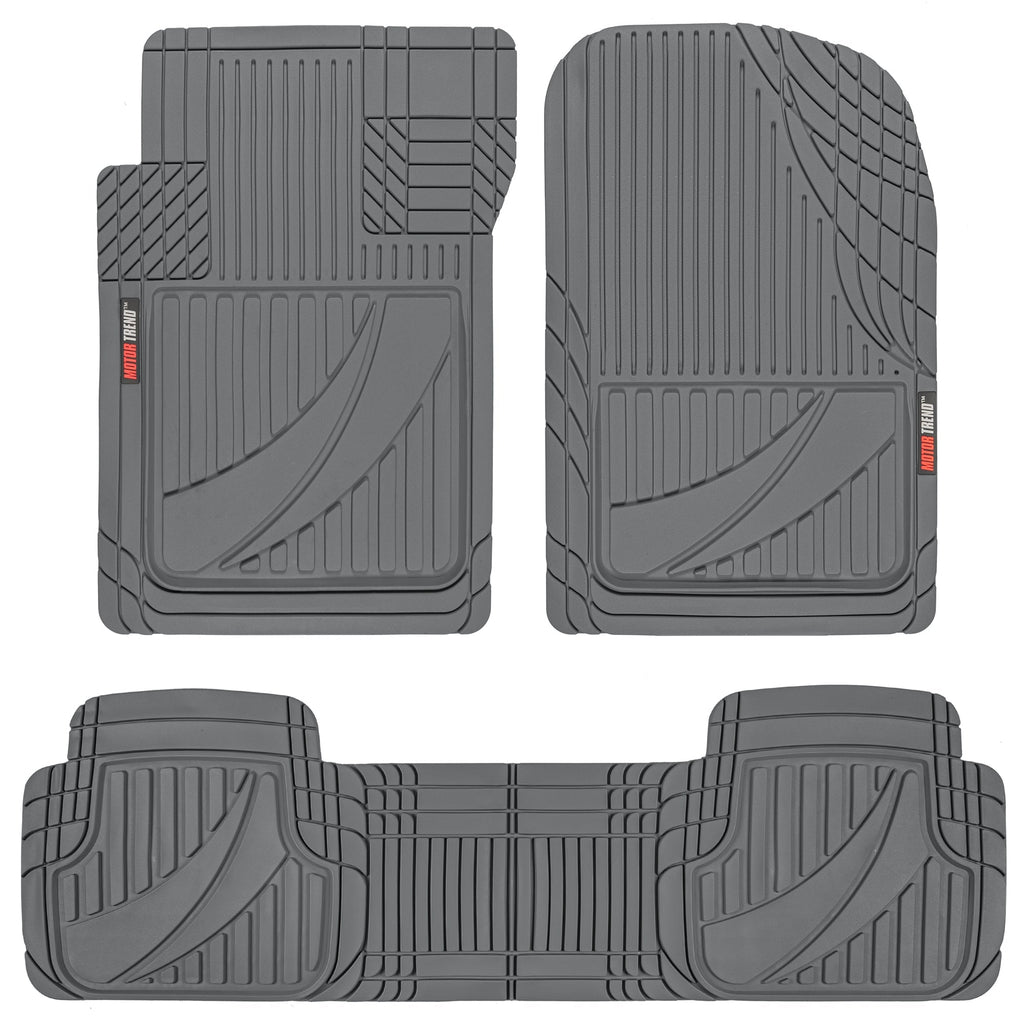 MotorTrend 3-Piece FlexTough Advanced Rubber Multi-Channel Front Floor Mats and Rear Floor Mat
