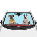 BDK 2 Dogs Driving Car Front Windshield Sunshade (58" x 27")