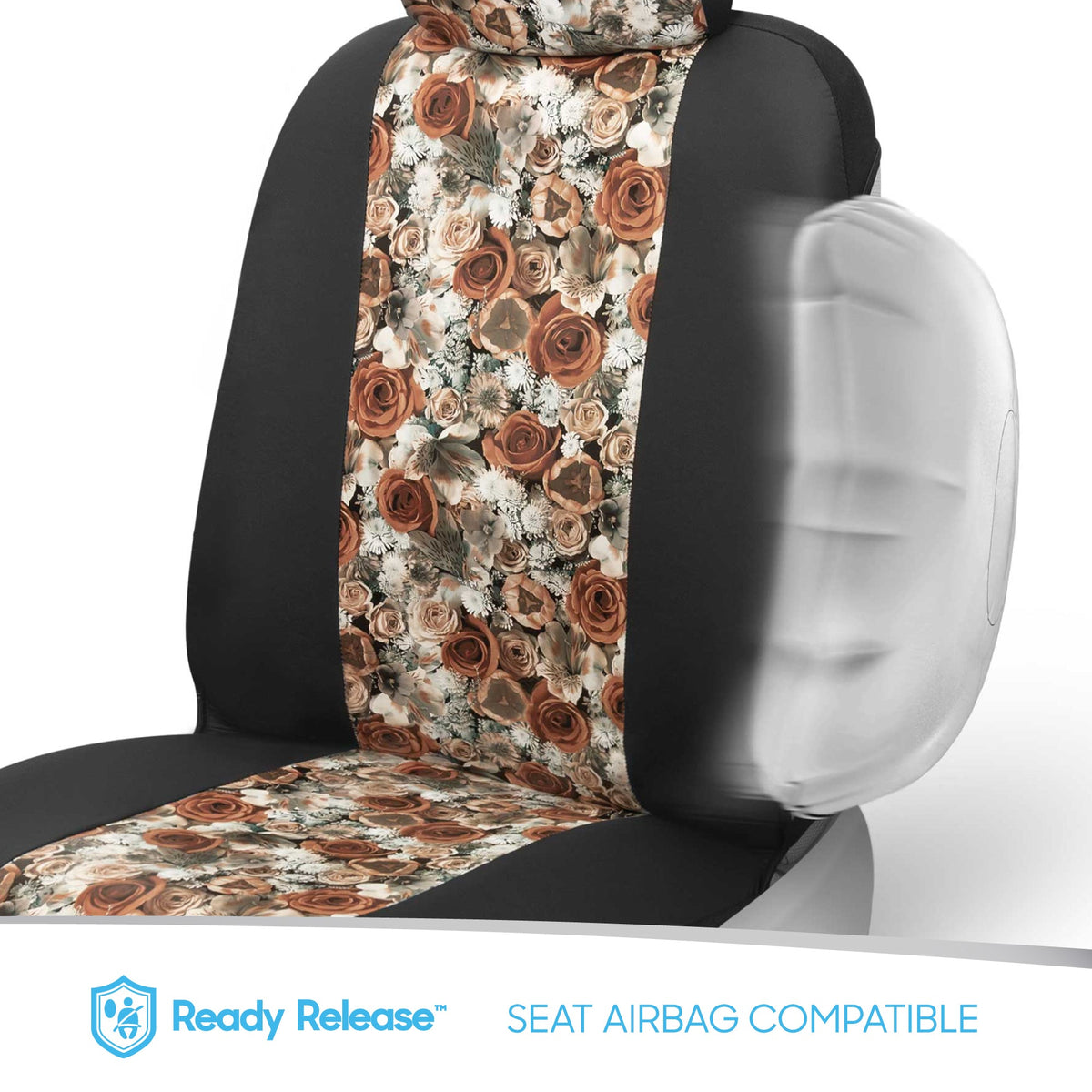 BDK 2-Pack Dusty Rose Floral Front Seat Covers