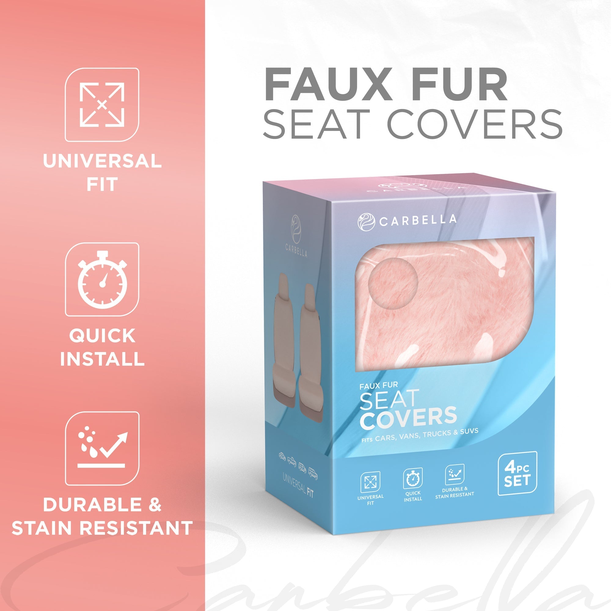 Carbella 2-Pack Plush Fleece Front Seat Covers