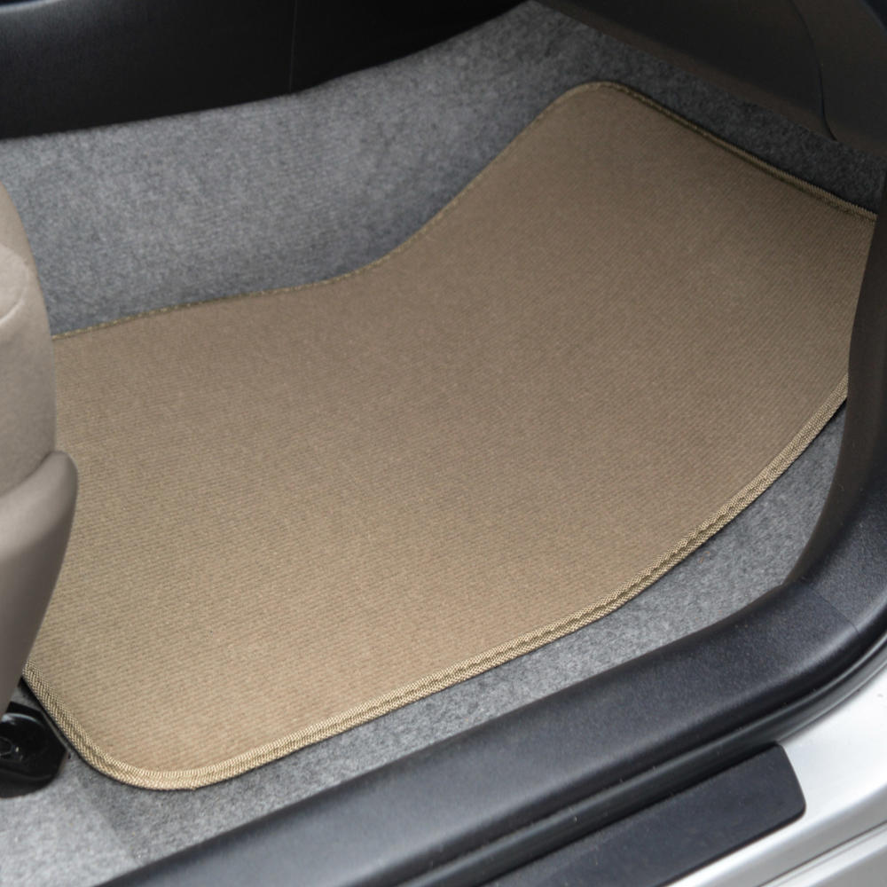 BDK 4-Piece Premium Carpet Non-Slip Heel Pad Front Floor Mats and Rear Floor Mats