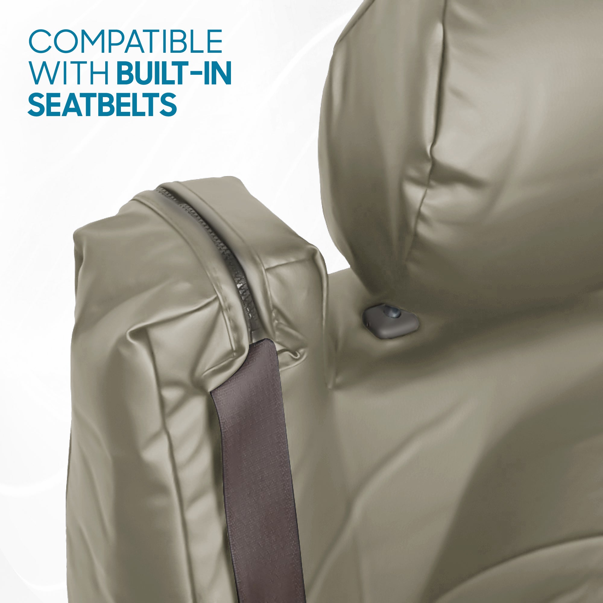 BDK 2-Pack Premium Faux Leather Front Seat Covers with Integrated Seatbelt Covers
