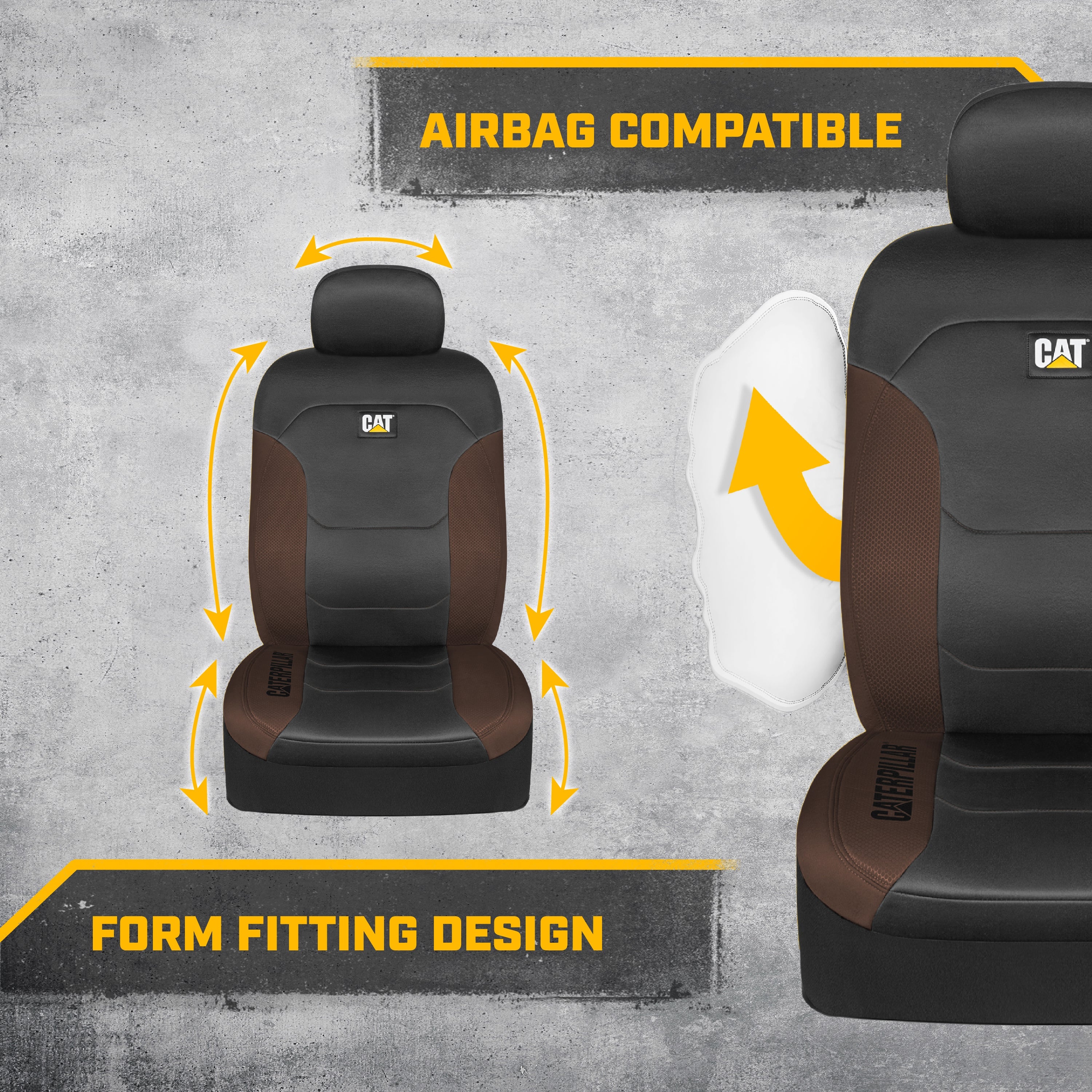 Cat® Flexfit™ Automotive Seat Covers for Cars Trucks and SUVs (Set of 2) - Car Seat Covers for Front Seats, Truck Seat Protectors , Auto Interior Covers