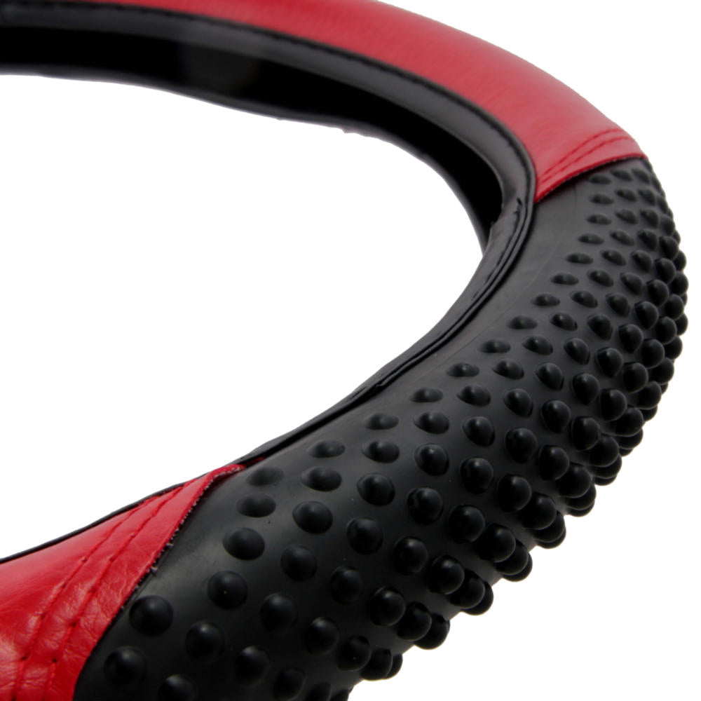 BDK Ergonomic Sport Massage Grip Steering Wheel Cover (Fits 14.5" - 15.5")