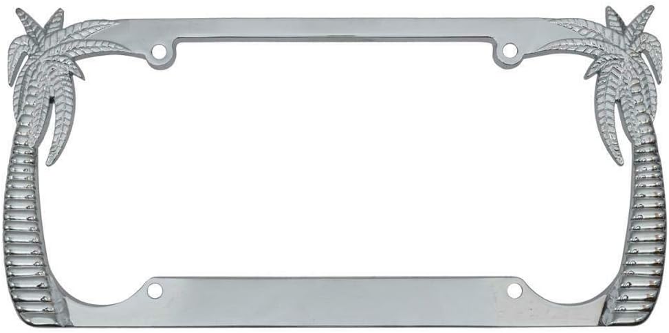 BDK Die-Cast Stainless Metal License Plate Frame/Holder Universal Size - Blank Metal Design (Pack of 2)