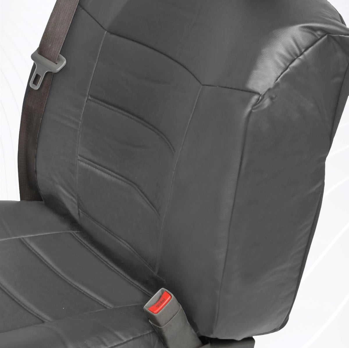 BDK 2-Pack Premium Faux Leather Front Seat Covers with Integrated Seatbelt Covers