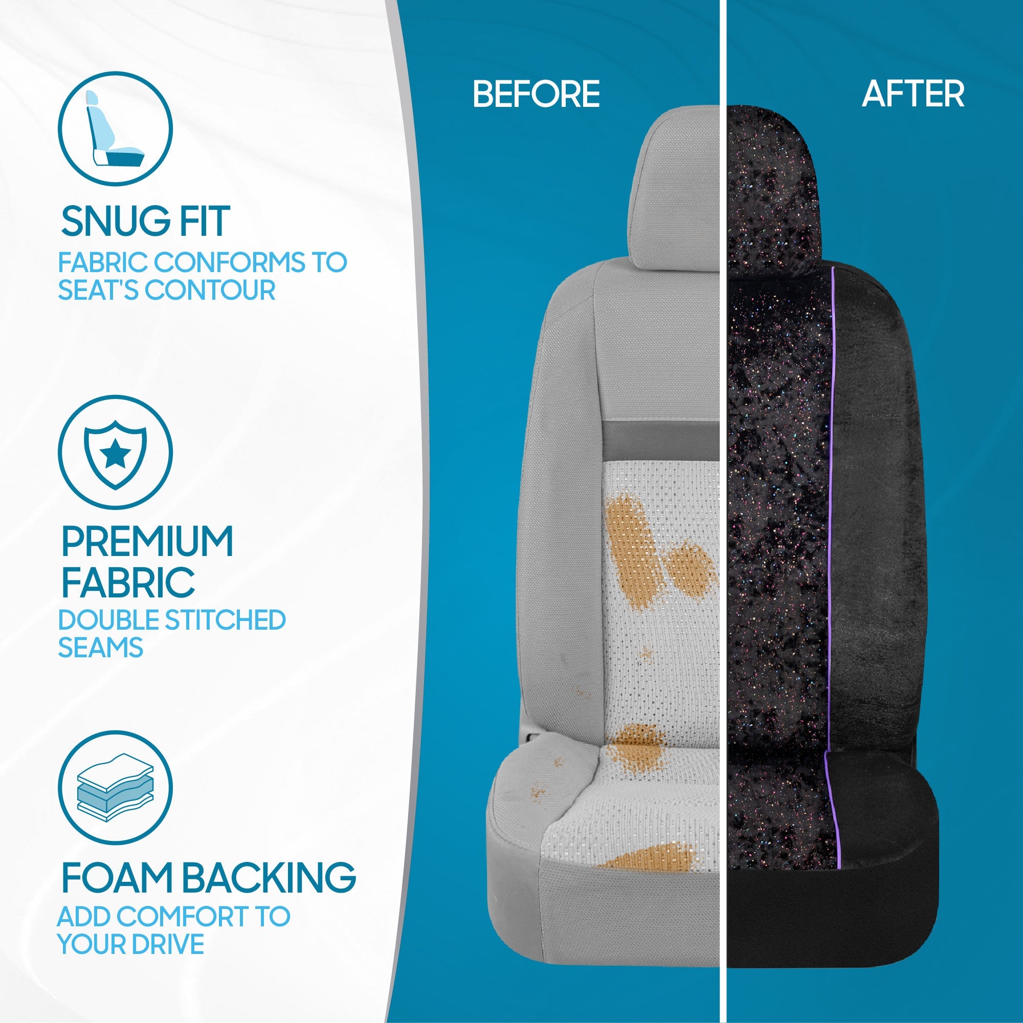 BDK 2-Pack Stardust Front Seat Covers