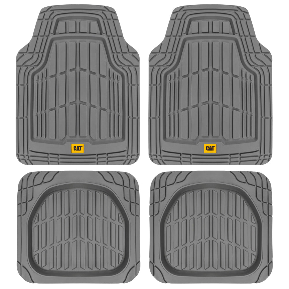 CAT 4-Piece ToughRide Rubber Front Floor Mats and Rear Floor Mats - Heavy Duty, All Weather, Trim to Fit