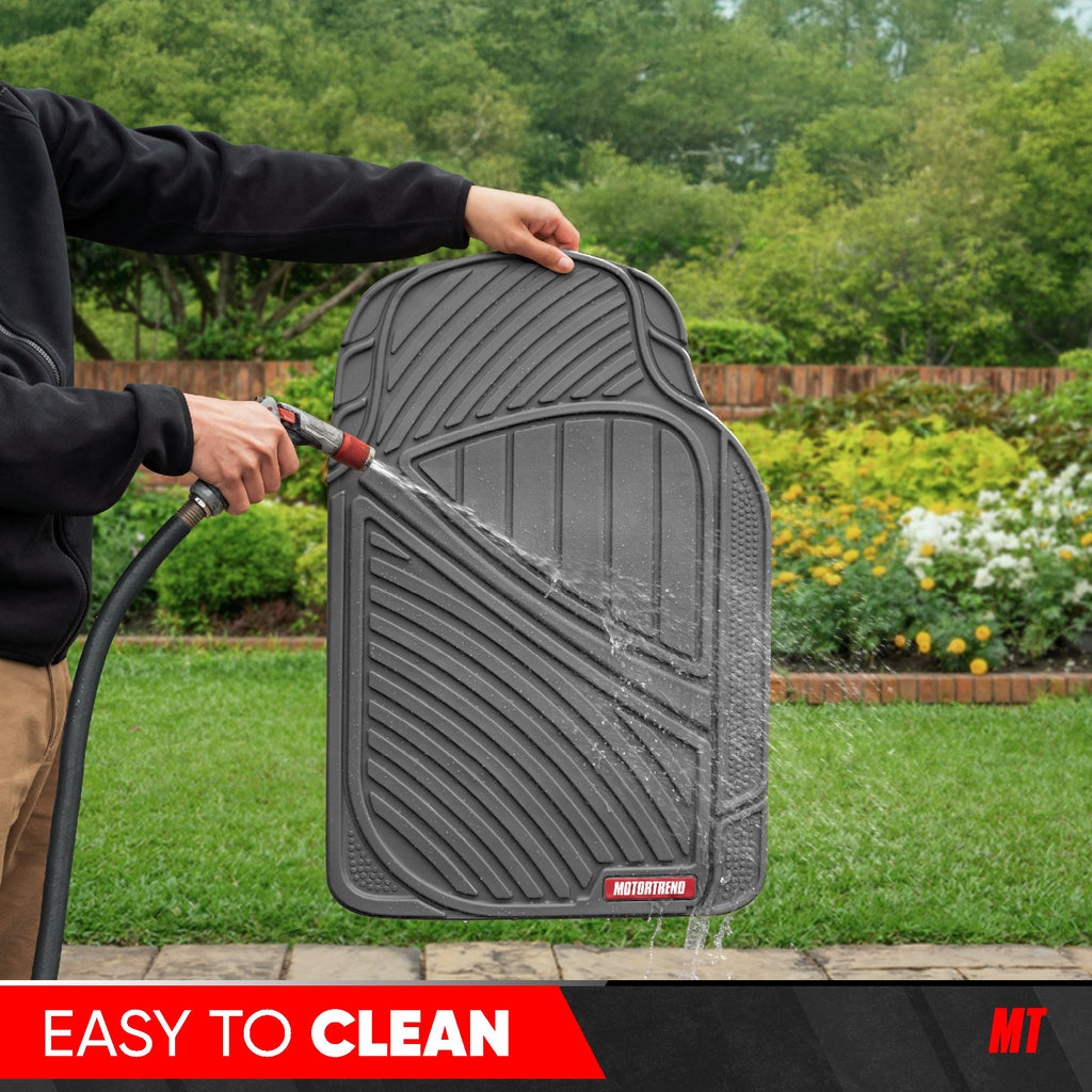 MotorTrend 4-Piece 3-Rows Extra-High Ridgeline Front Floor Mats, Middle Floor Mat, and Rear Floor Mat