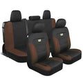 CAT Black & Brown Car Seat Covers Full Set – Front Seat Covers & Rear Bench Seat Cover – Airbag Compatible, 60/40 Split Bench for Trucks, Cars & SUVs – Automotive Interior Seat Protection Accessories --Alias 639034921229590528