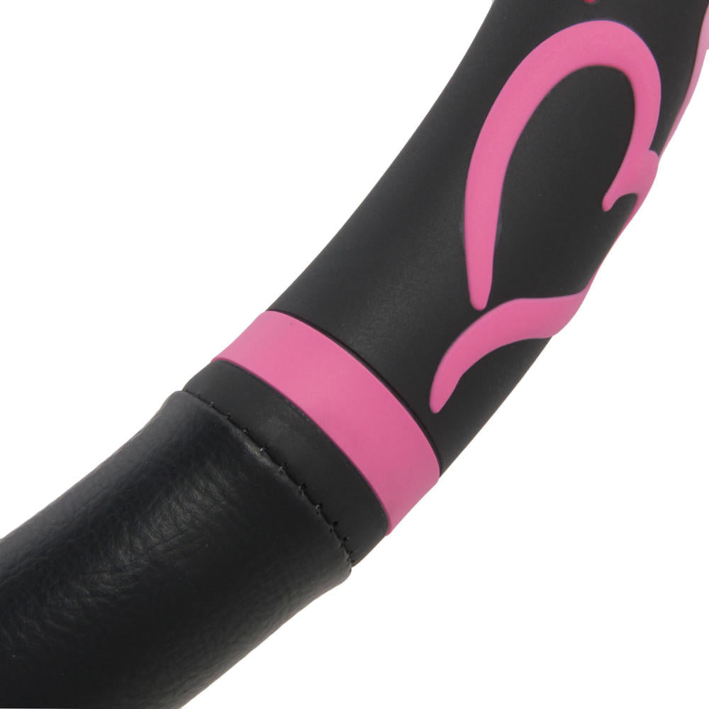 BDK Pink Hearts Steering Wheel Covers (Fits 14.5" - 15.5")