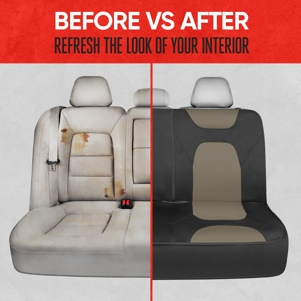 MotorTrend AquaShield Water-Proof Two-Tone Neoprene Rear Seat Covers