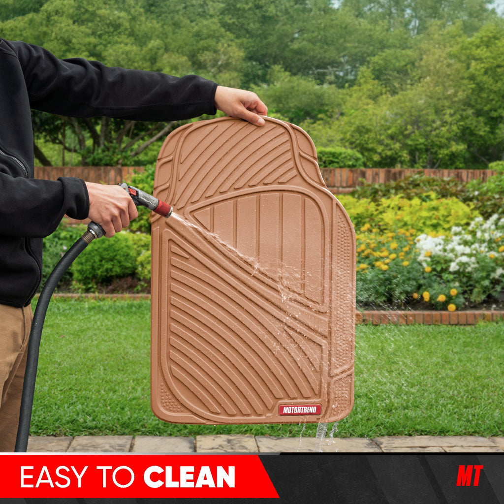 MotorTrend 4-Piece 3-Rows Extra-High Ridgeline Front Floor Mats, Middle Floor Mat, and Rear Floor Mat
