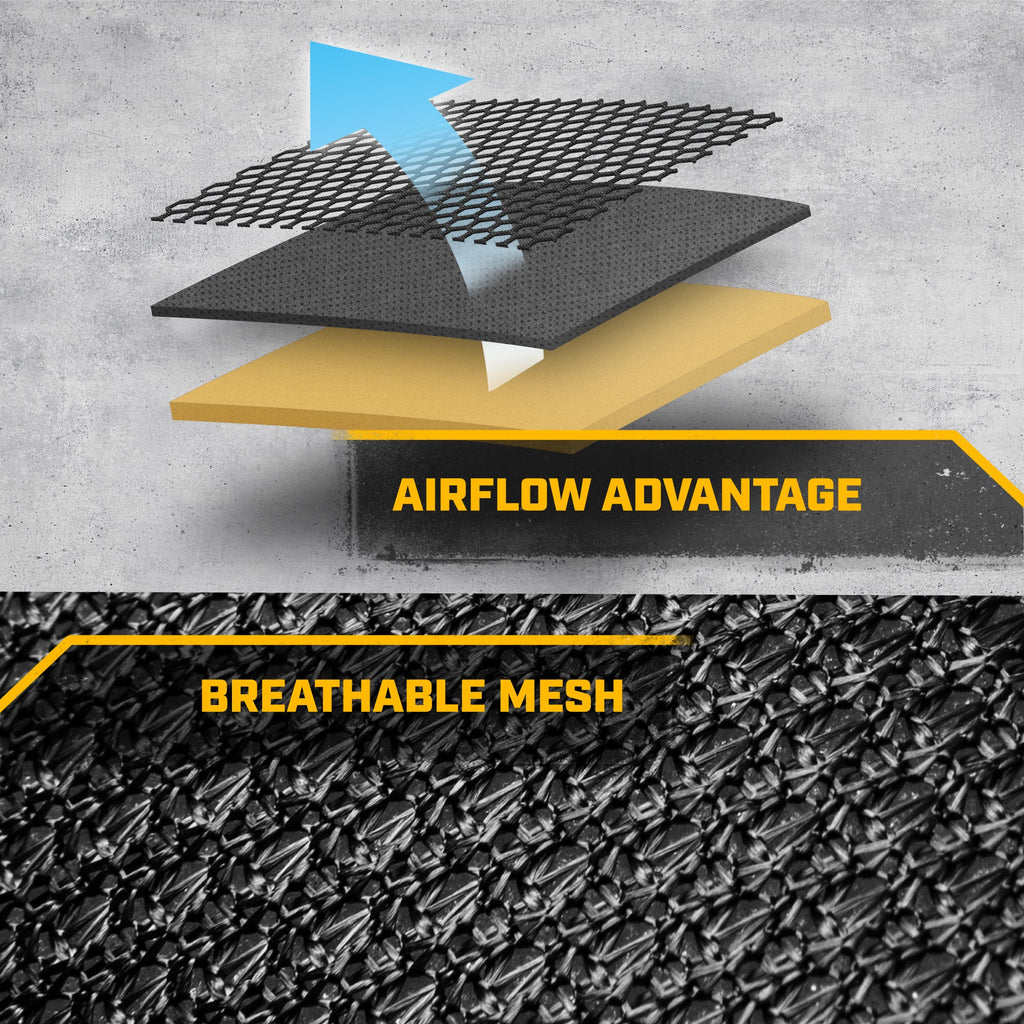 Caterpillar AeroMesh Black Seat Covers for Trucks, Car, & SUV - Front Truck Seat Cover Protector - Breathable Mesh Universal Fit Car Seat Covers - Automotive Seat Covers Top of Seat Protection