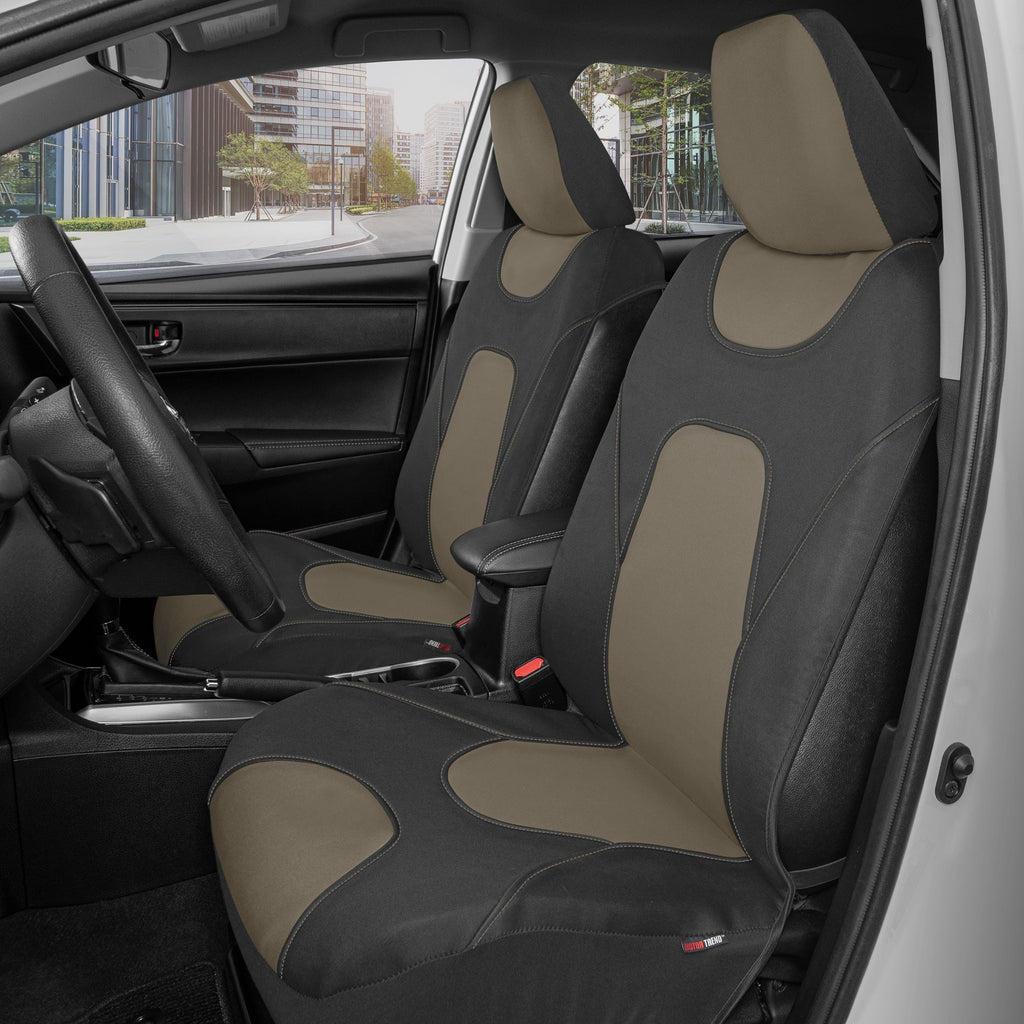 MotorTrend 2-Pack AquaShield Water-Proof Two-Tone Neoprene Front Seat Covers