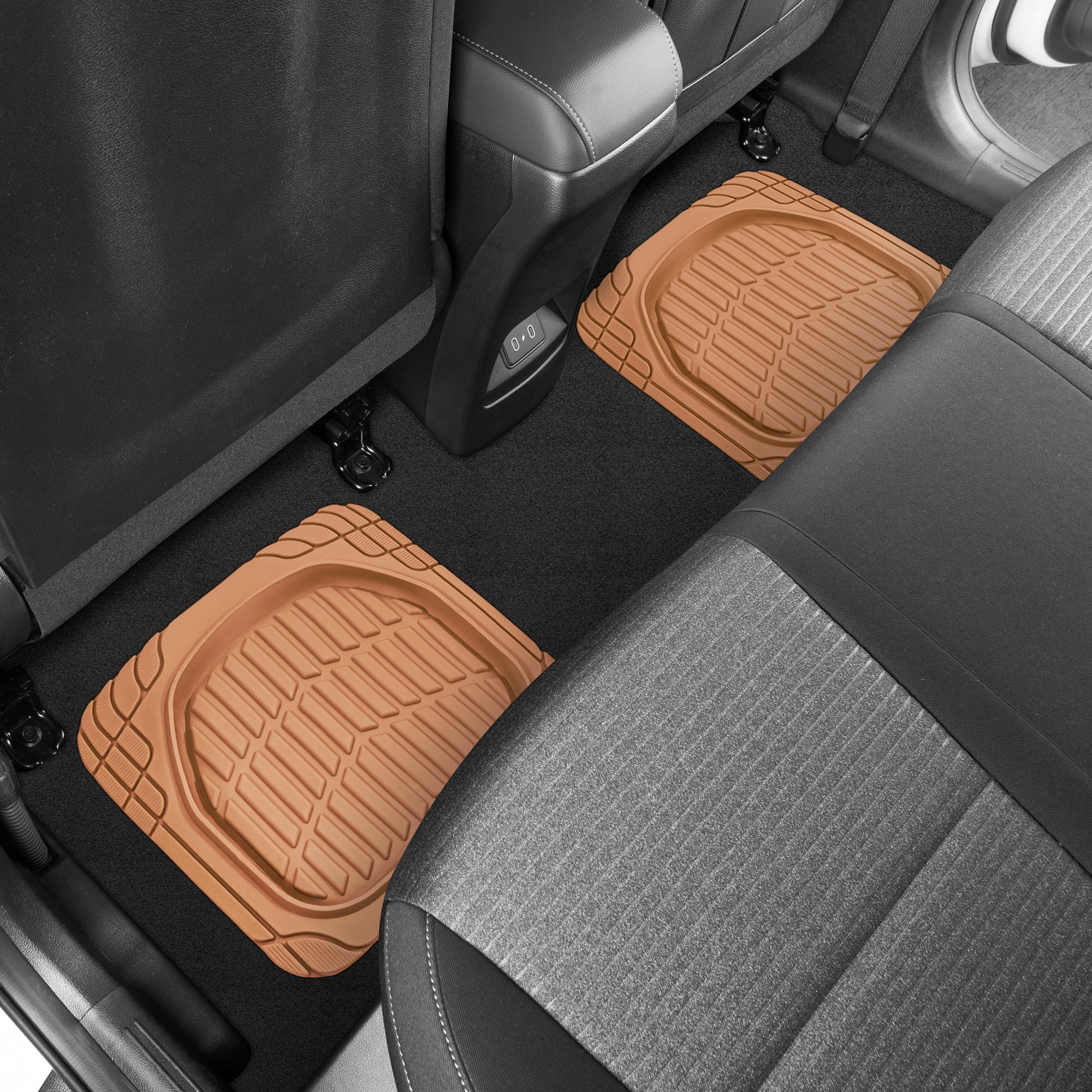 MotorTrend 4-Piece FlexTough Tortoise Front Floor Mats and Rear Floor Mats