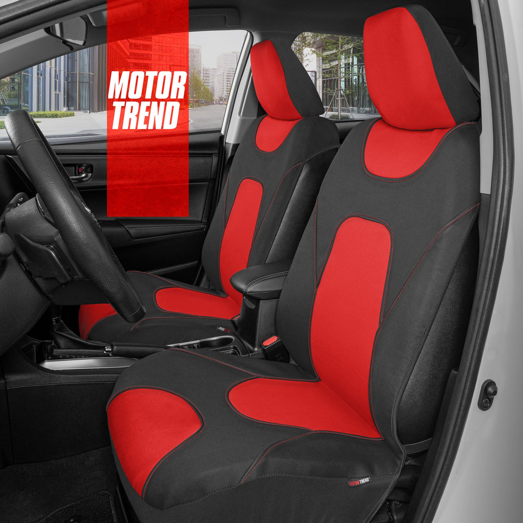 MotorTrend 2-Pack AquaShield Water-Proof Two-Tone Neoprene Front Seat Covers