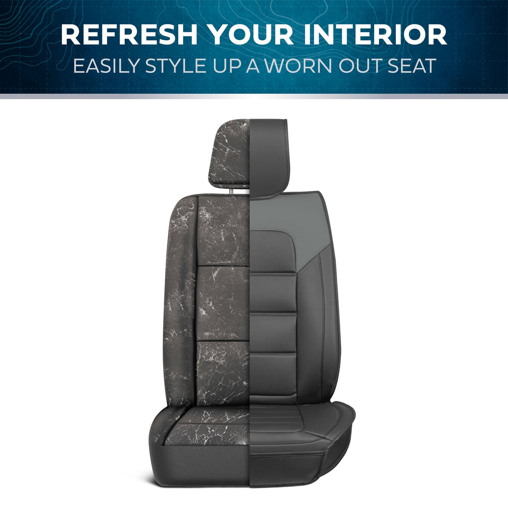 MotorBox 2-Pack Classic Edition Premium Faux Leather Perforated Cushion Front Seat Covers