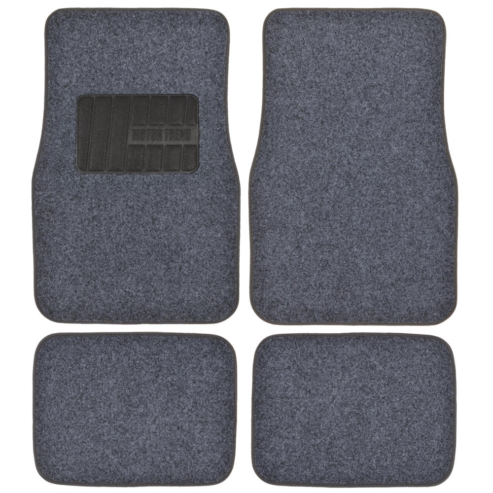MotorTrend 4-Piece FatRug Premium Carpet Front Floor Mats and Rear Floor Mats with Heel Padding