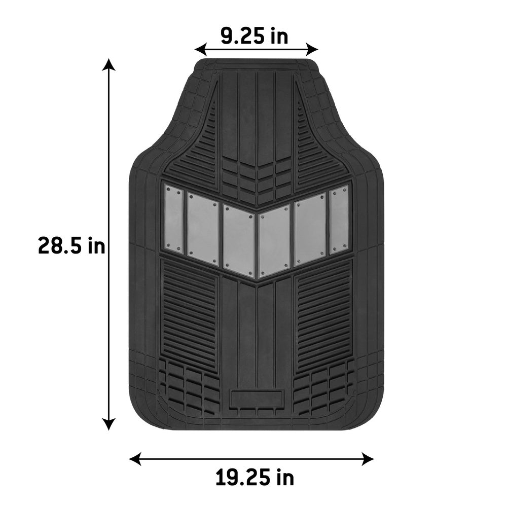 MotorTrend 4-Piece DualFlex Deep Drainage Channels Front Floor Mats and Rear Front Floor Mats - Heavy Duty, All Weather, Trim to Fit
