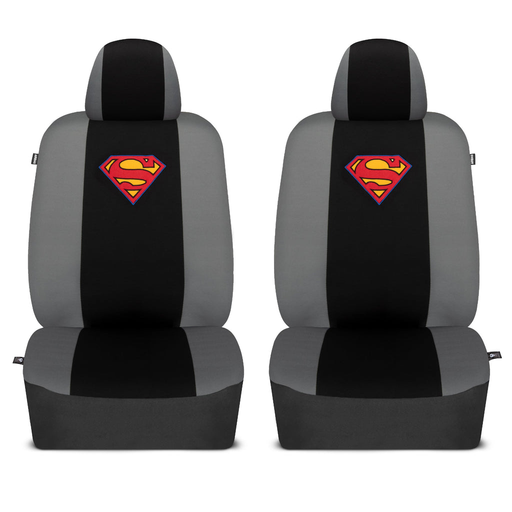 Warner Bros DC Comics 9-Piece Superman Logo PolyCloth Front Seat Covers and Rear Seat Covers