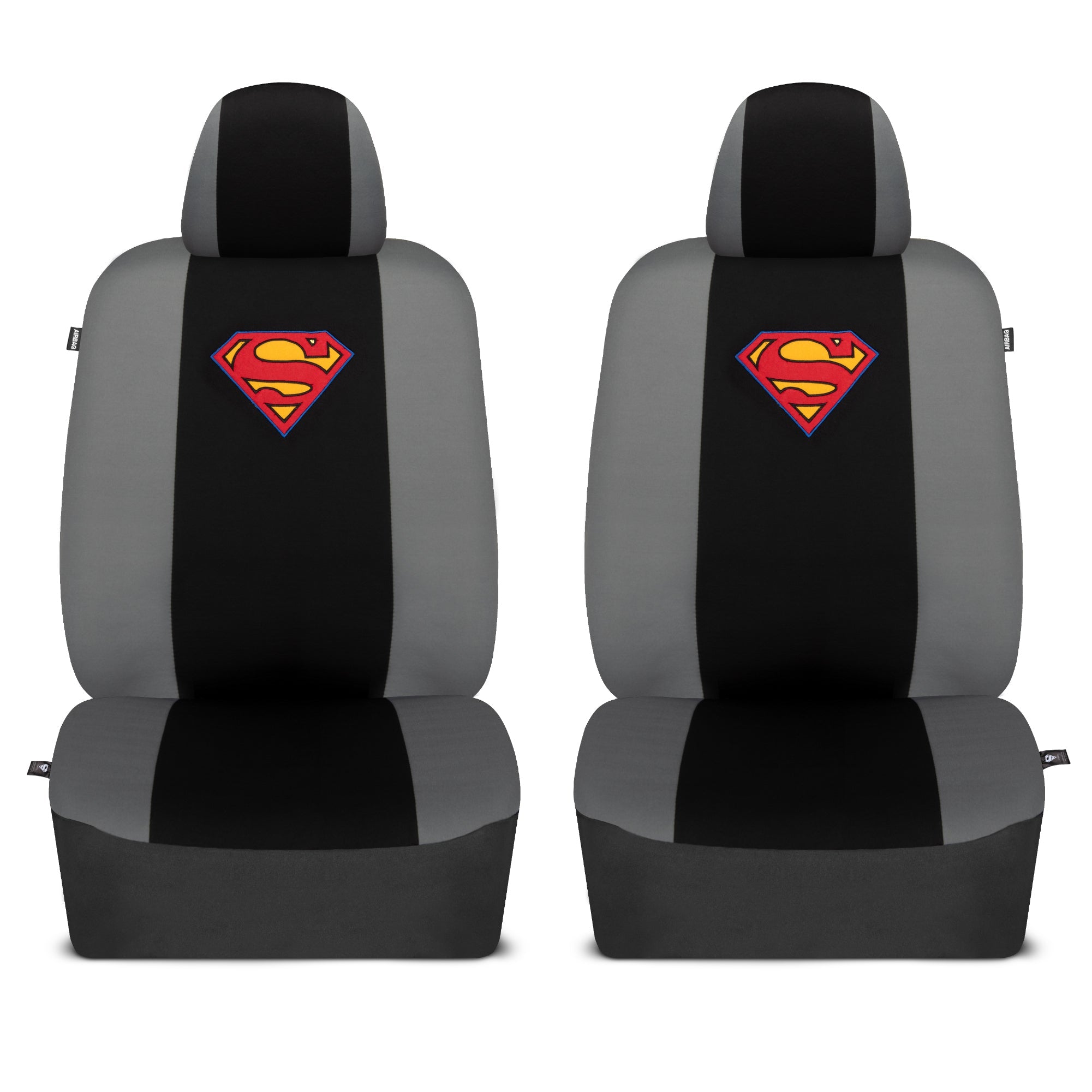 Warner Bros DC Comics 9-Piece Superman Logo PolyCloth Front Seat Covers and Rear Seat Covers