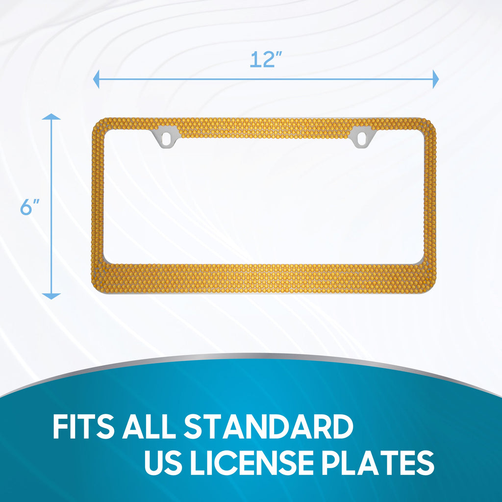 BDK Heavy Duty Rust-Proof Stainless-Steel Metal Plated License Plate Frame Universal Size for Car Truck SUV