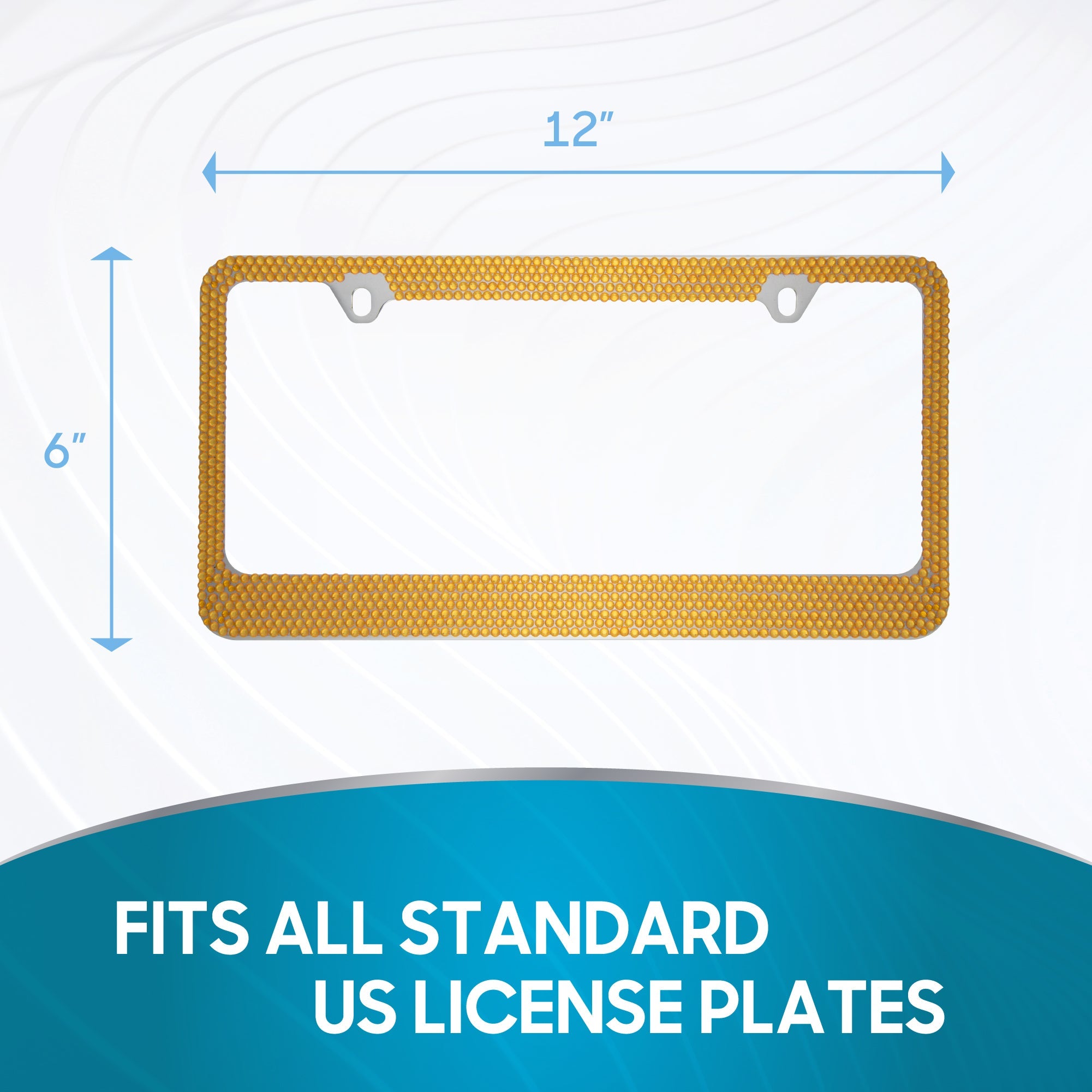 Chrome Plated Rust-Proof Die-Cast Stainless Metal License Plate Frame/Holder Universal Size - Blank Metal Design (Pack of 2)
