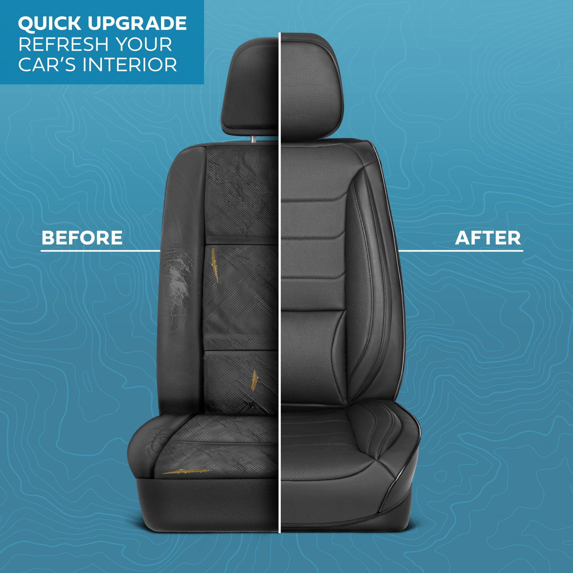 MotorBox Elite Edition Faux Leather Seat Covers for Cars, Trucks, & SUV - 2 Black Car Seat Covers for Front Seats - Universal Fit Car Accessories Automotive Interior Cover Protector for Most Vehicles
